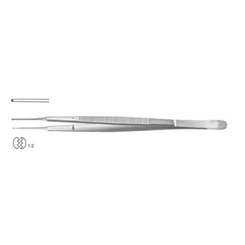 Dissecting Forceps Straight - 1 x 2 Teeth Stainless Steel, 23 cm - 9"